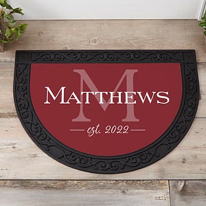 Family Name Personalized Half Round Doormat - 21174