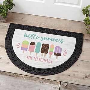 Summer Popsicle Personalized Half Round Doormat - 21175