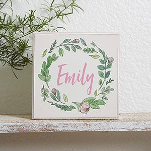 Woodland Floral Personalized Shelf Block - 21183