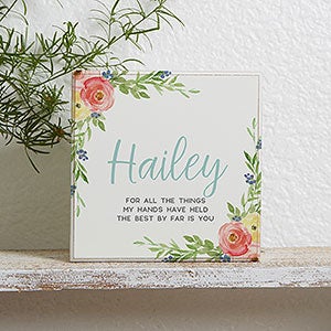 Floral Baby Personalized Shelf Block - 21184