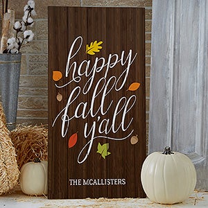 Happy Fall YAll Personalized Standing Wood Sign - 21200