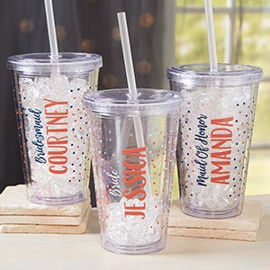 Bridesmaid Personalized 17 oz. Acrylic Insulated Tumbler - 21203