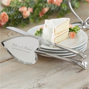 Laurels of Love Personalized Greenery Wedding Cake Knife & Server Set - 21217