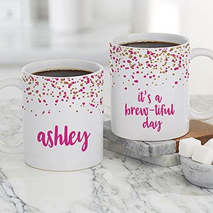 Sparkling Name Personalized Coffee Mug 11 oz.- White - 21248-S