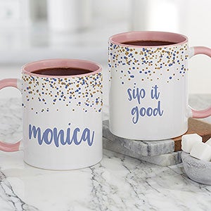 Sparkling Name Personalized Pink Coffee Mug - 21248-P