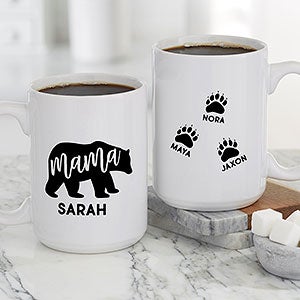 Mama Bear Personalized Coffee Mug 15 oz.- White - 21249-L