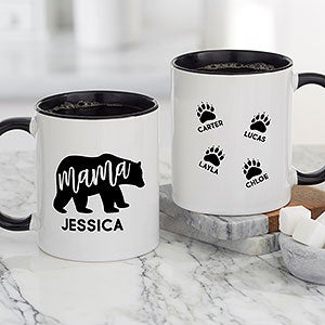 Mama Bear Personalized Black Coffee Mug - 21249-B