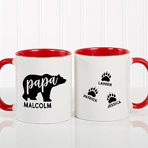 Papa Bear Personalized Red Coffee Mug - 21253-R