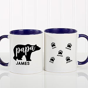 Papa Bear Personalized Blue Coffee Mug - 21253-BL