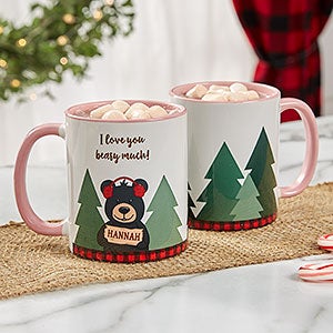 Holiday Bear Personalized Pink Christmas Mug - 21263-P