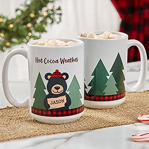 Holiday Bear Family Personalized Coffee Mug 15 oz.- White - 21263-L
