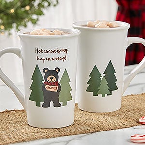 Holiday Bear Personalized Tall Latte Christmas Mug - 21263-U