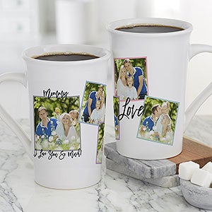 Love Photo Collage Personalized Latte Mug For Her - 21278-U