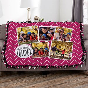 Favorite Memories Personalized 50x60 Photo Tie Blanket - 21287-T