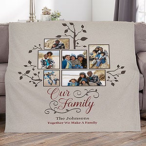 Photo Family Tree Personalized 50x60 Plush Fleece Blanket - 21288-F