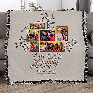 Photo Family Tree Personalized 50x60 Tie Blanket - 21288-T