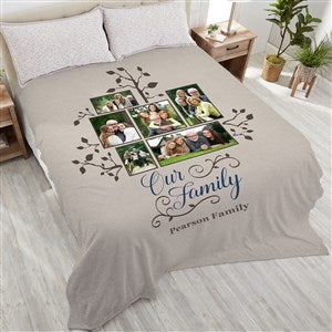 Photo Family Tree Personalized 90x108 Plush King Fleece Blanket - 21288-K