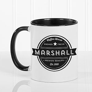 Coffee House Personalized Coffee Mug 11 oz.- Black - 21292-B