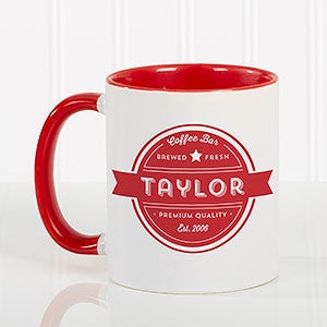 Coffee House Personalized Coffee Mug 11 oz.- Red - 21292-R