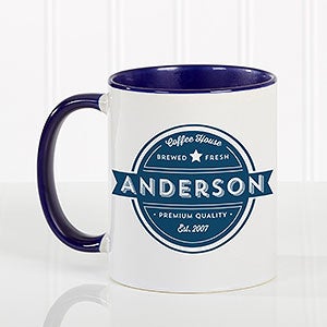 Coffee House Personalized Blue Coffee Mug - 21292-BL