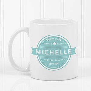 Coffee House Personalized White Coffee Mug - 21292-S