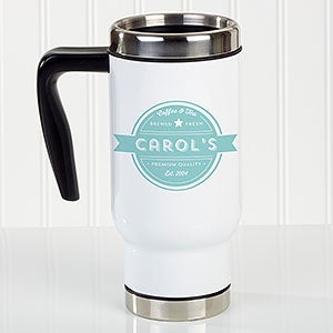 Coffee House Personalized 14 oz. Commuter Travel Mug - 21293