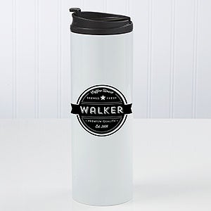 Coffee House Personalized 16oz. Travel Tumbler - 21294