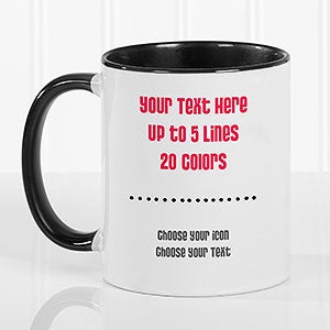 Your Text Here Personalized Black Coffee Mug - 21295-B