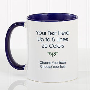 Your Text Here Personalized Coffee Mug 11 oz.- Blue - 21295-BL