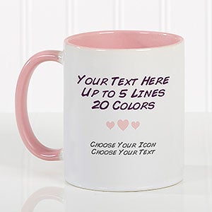 Your Text Here Personalized Pink Coffee Mug - 21295-P