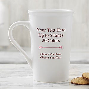 Your Text Here Personalized Latte Mug 16 oz.- White - 21295-U