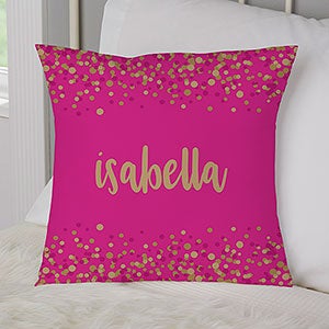 Sparkling Name Personalized 14-inch Velvet Throw Pillow - 21341-SV