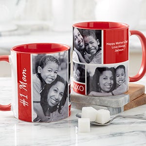 Family Love For Her Photo Collage Personalized Coffee Mug 11 oz.- Red - 21371-R