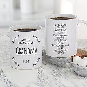 My Greatest Blessings Call Me Personalized White Coffee Mug - 21377-S