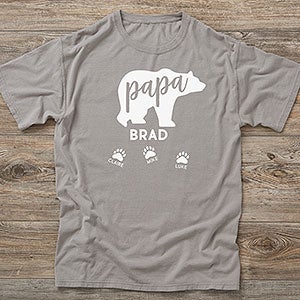 Papa Bear Personalized Hanes Adult ComfortWash T-Shirt - 21383-CWT