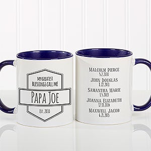 My Greatest Blessings 11oz Blue Custom Coffee Mug - 21386-BL
