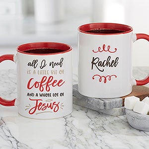 A Little Bit of Coffee and a Lot of Jesus Red Coffee Mug - 21392-R