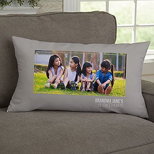 For Her Photo Personalized Lumbar Velvet Throw Pillow - 21452-LBV