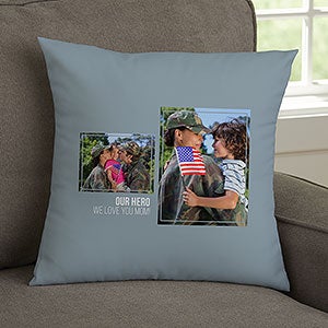 For Her 2 Photo Collage Personalized 14 Velvet Throw Pillow - 21453-SV