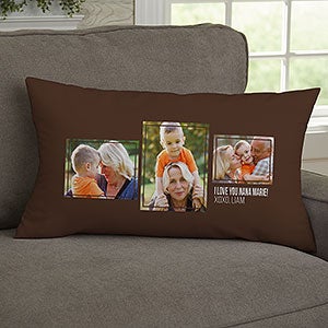 For Her 3 Photo Collage Personalized Lumbar Throw Pillow - 21454-LB