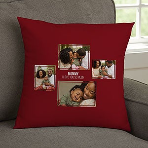 4 Photo Collage For Her Personalized 14-inch Velvet Pillow - 21455-SV