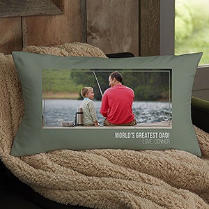 Mens Photo Personalized Lumbar Pillow  - 21458-LB