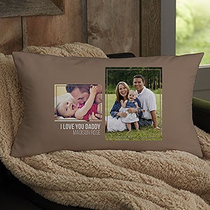For Him 2 Photo Collage Personalized Lumbar Throw Pillow - 21459-LB