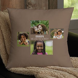 4 Photo Collage For Him Personalized 18-inch Velvet Pillow - 21461-LV