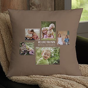 Mens 5 Photo Collage Personalized Large Throw Pillow - 21462-L