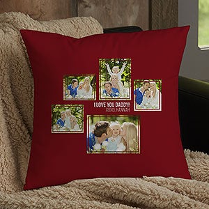 5 Photo Collage For Him Personalized 14-inch Velvet Pillow - 21462-SV