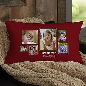 For Him 6 Photo Collage Personalized Lumbar Throw Pillow - 21463-LB