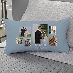 Wedding 6 Photo Collage Personalized Lumbar Velvet Pillow - 21469-LBV