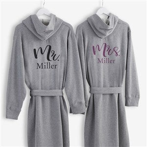 Elegant Couple Personalized Sweatshirt Robe - 21474
