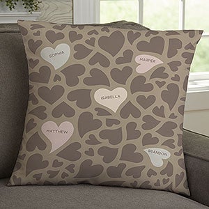 Loving Hearts Personalized 18 Velvet Throw Pillow - 21484-LV